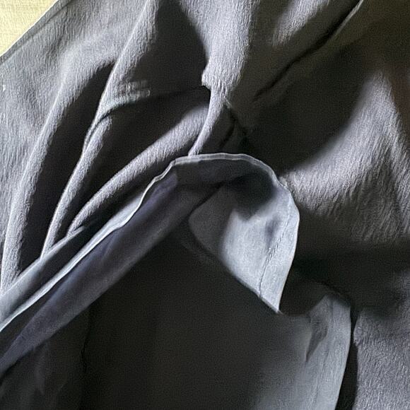 Karl Lagerfeld Paris Navy Sleeveless Dress Size 6 Ruffle Hem Chain Belt NWT $128 - Picture 5 of 7